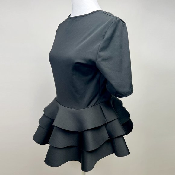 Chic and Elegant Black Casual Dress with Frill - Size Small, Pre-Owned - Picture 5 of 7